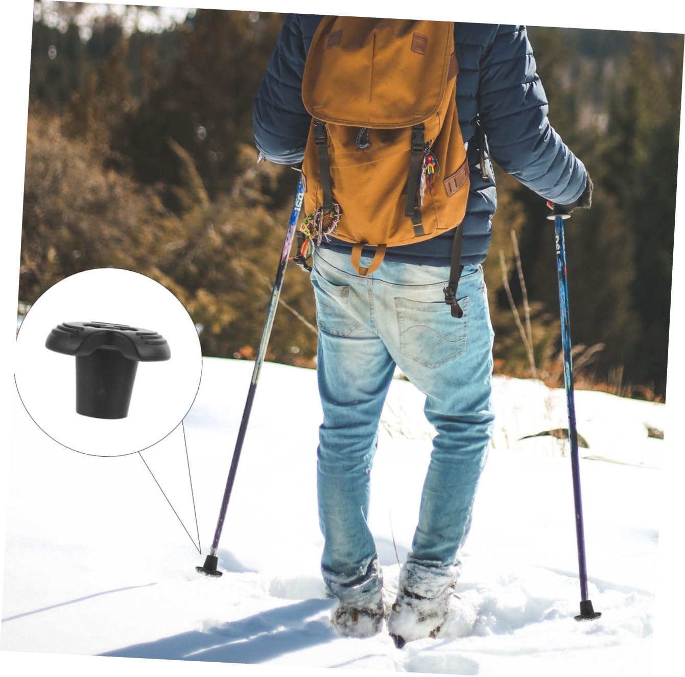 8pcs Trekking Pole Rubber Tips Replacement - Hiking Stick End Caps Walking Cane Accessories - Anti-Slip Feet Pads for Crutches - Hiking Pole Tip Protectors for Outdoor Activities