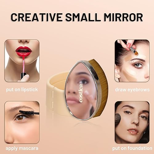 Miniatura 9 de Brocha de base  Costica Kabuki Brush para maquillaje líquido, para cosméticos líquidos mixtos, crema o polvo impecable con estuche protector de