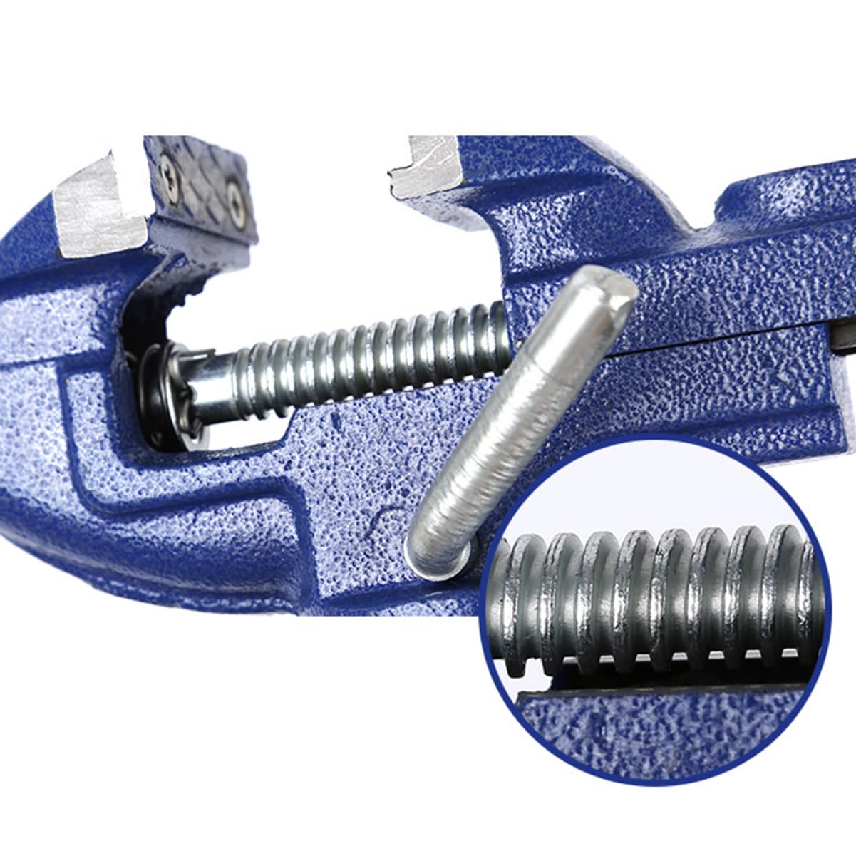 Morsetto da Banco Mini 50mm Blu, Tavola Piana 360° | Ferro, Leggero e Portatile, per Gioielli e Legno, Adatto a Modellismo e Hobbisti