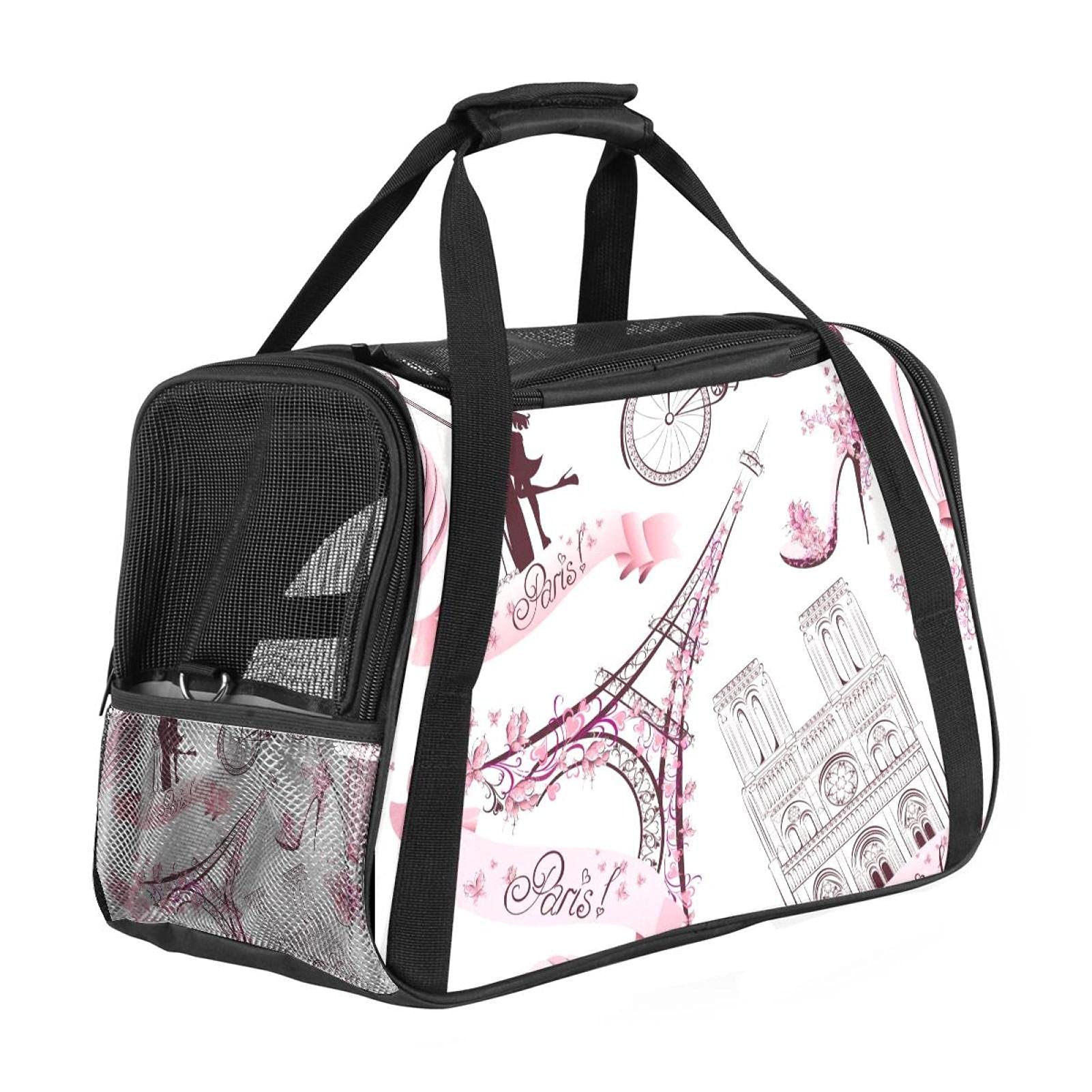 Sac de transport pour animal domestique chat chien lapin avec motif Paris
