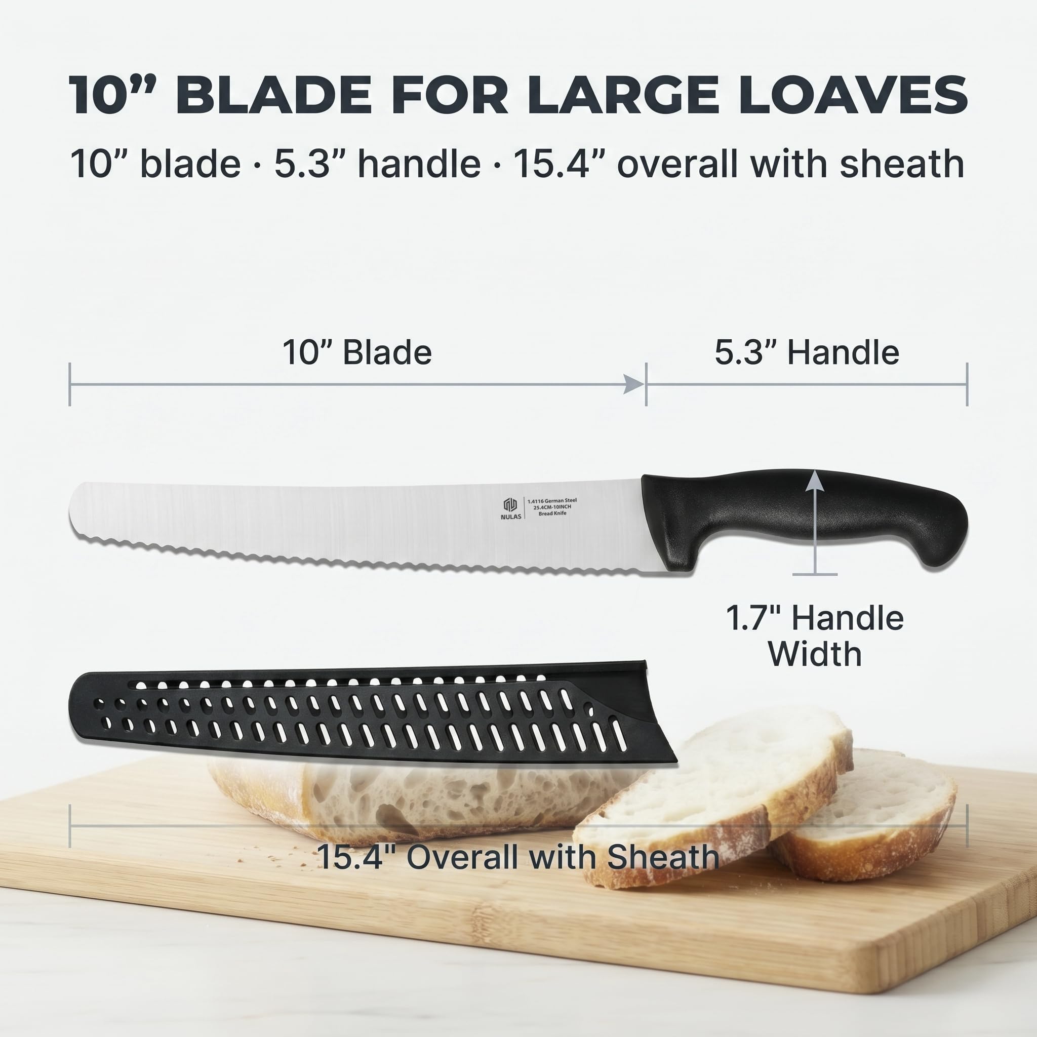 Serrated Bread Knife - Slice Sourdough Easily -4