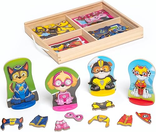 Melissa & Doug Juego magnético de madera de Paw Patrol (64 piezas)