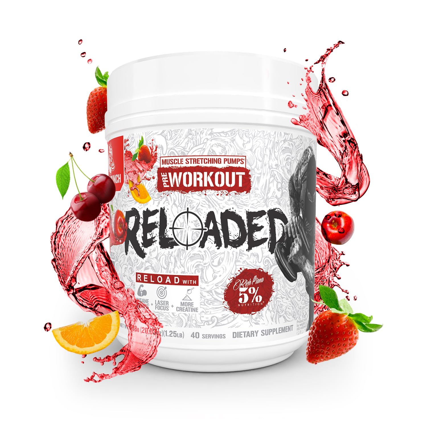 Amazon.com: 5% Nutrition Rich Piana Reloaded High Stim Pre-Workout