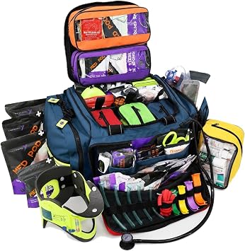 Lightning X Premium Stocked Modular EMS/EMT Trauma First Aid Responder Medical Bag + Kit