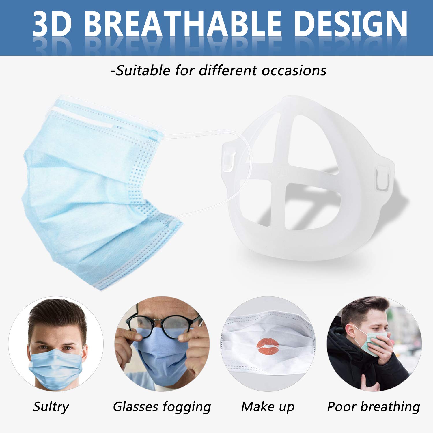 OCEANTREE 3D Mask Bracket for Kids Inner Support Frame for Face Mask More Space Nose Protection Stand Holder Cool Breathing Mask Guards for Under Mask Smoothly Comfortable Mask Accessories (5PCS
