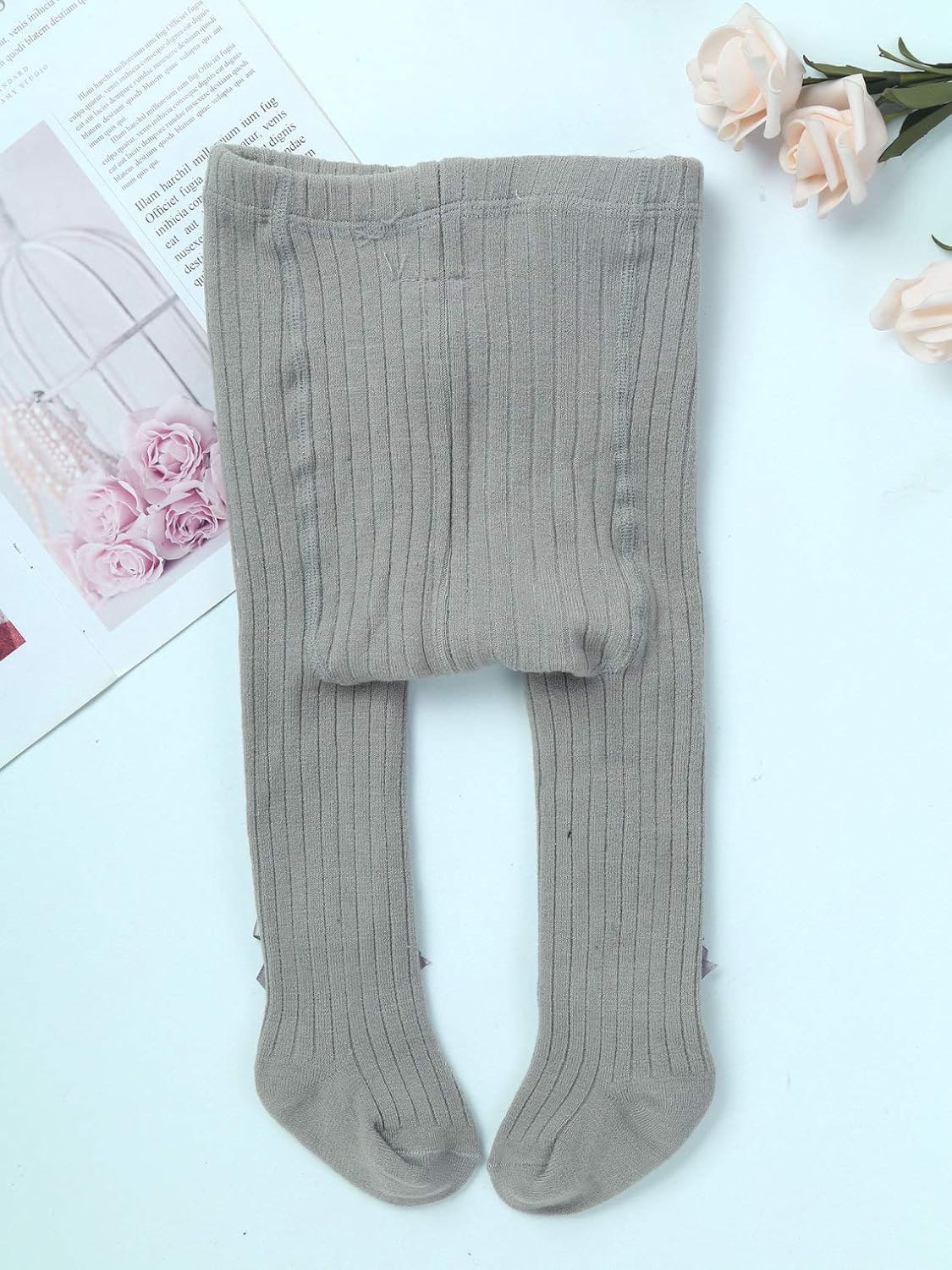 Kaerm Infant Baby Girls Boys Soft Knit Tights Seamless Leggings Stockings Pants with Bow