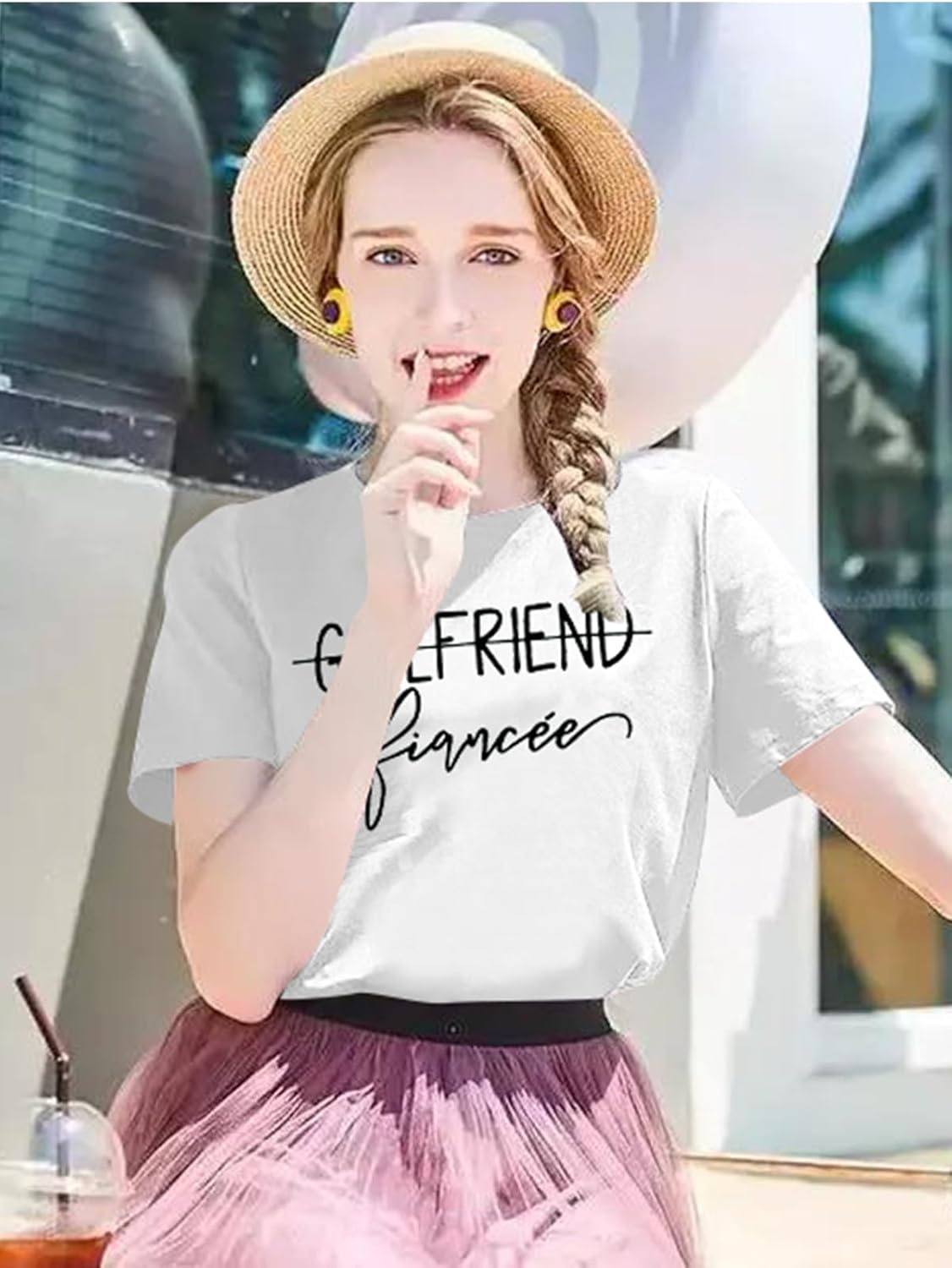 Girlfriend Fiancee Shirt Women Cute Engagement T-Shirt from Miss to Mrs Gift for Bride Honeymoon Vacation Announcement Top - Image 2