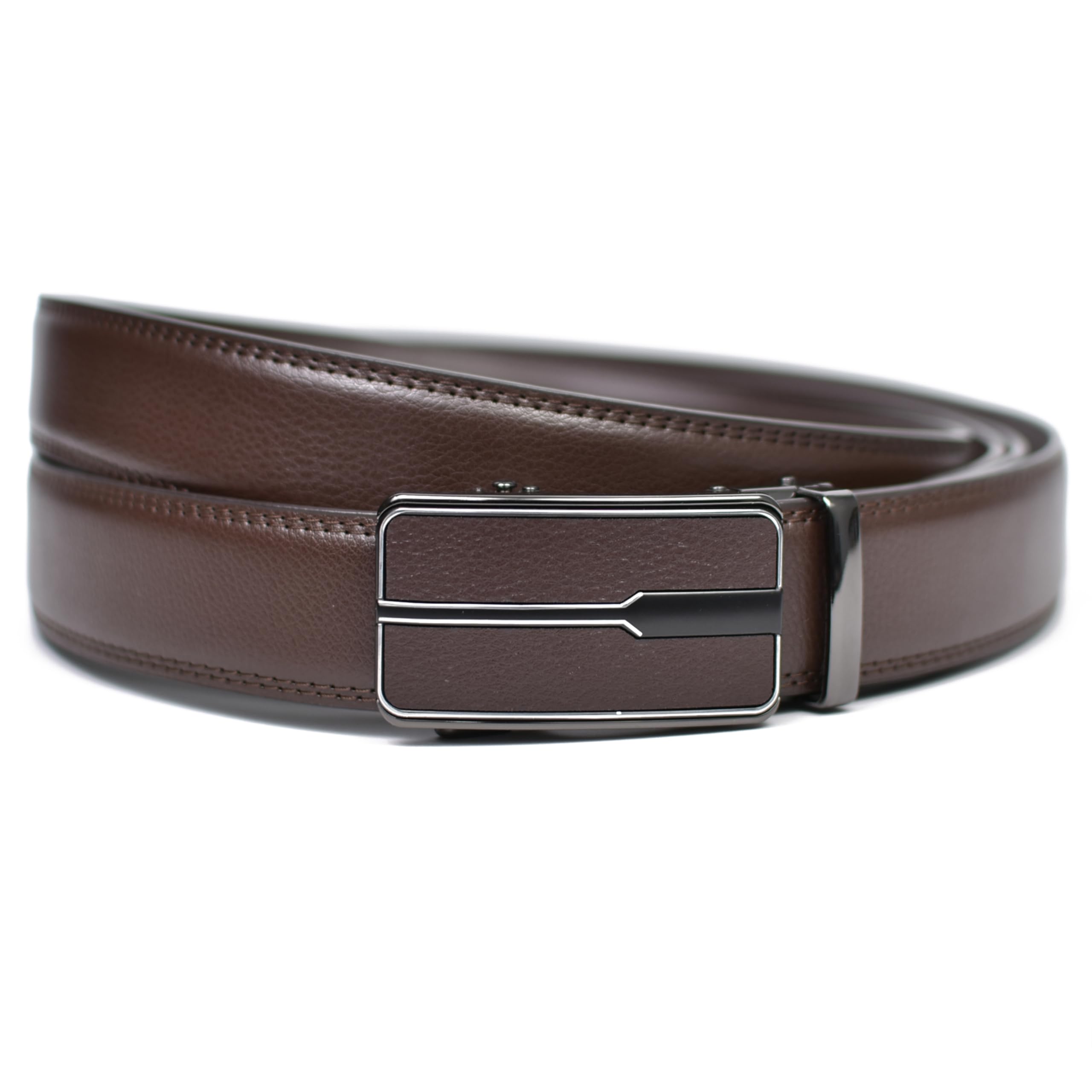 WildHorn Men's Genuine Leather Belt for Men| Premium Auto-Lock Buckle | Adjustable up to 48” | Formal & Casual Wear | Micro-Adjust Fit | Stylish Gift Box Included (COFFEE BROWN) - Image 2 thumbnail