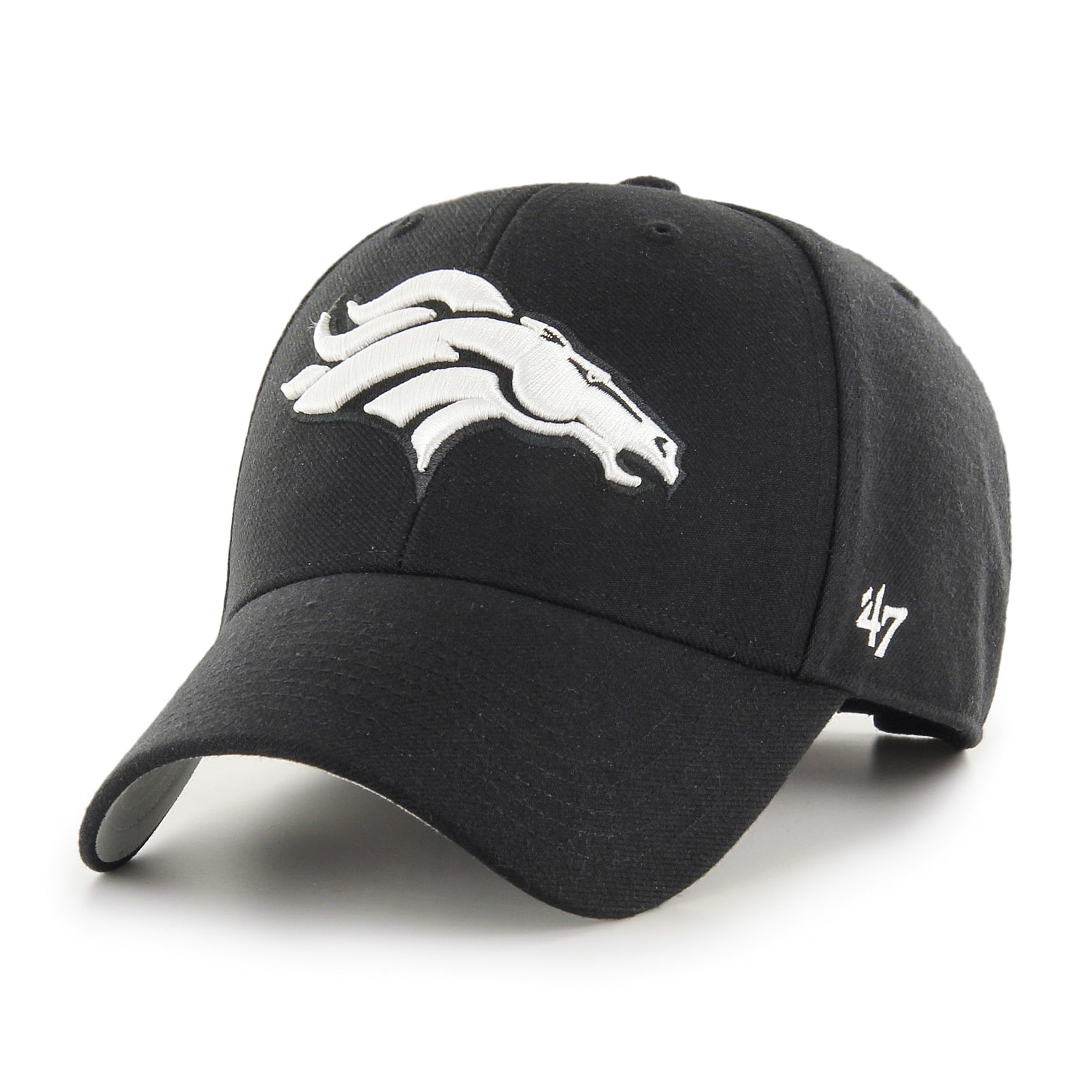 Unisex Black 47 Denver Broncos Nfl Mvp Baseball Cap, Adjustable, Team Badge,