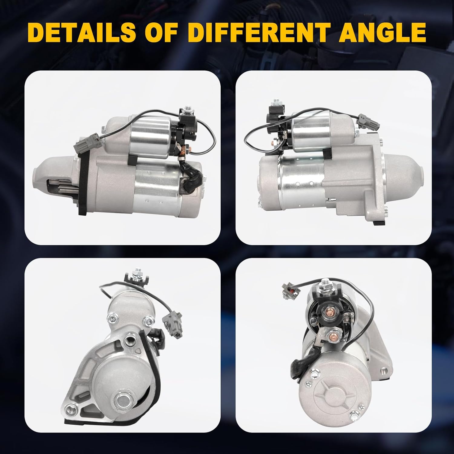 Starter Motor Replacement for Infiniti & Nissan 3.7L / 3.0L V6 | 12V 1.6kW CW 10-Tooth Hitachi PMGR – Fits Q50, Q60, Q70, 370Z, Z – Model 17934