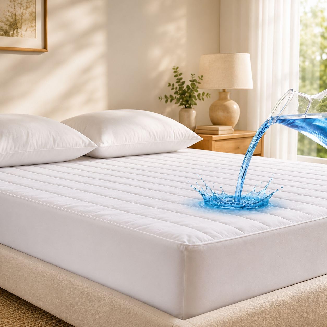 Casabella Quilted Waterproof Mattress Protector Bunk Bed- Hotel Quality Extra Deep Quilted Bunk Waterproof Mattress Protector, Absorbent, Breathable Fully Fitted-Bunk Bed 75X190CM