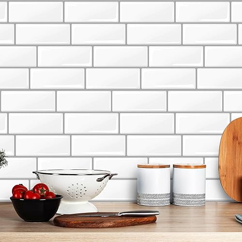 Miniatura 10 de Livebor Papel tapiz autoadhesivo para despegar y pegar, papel tapiz de cocina de 15.7 x 118.1 pulgadas, para encimera de cocina, azulejos, papel de