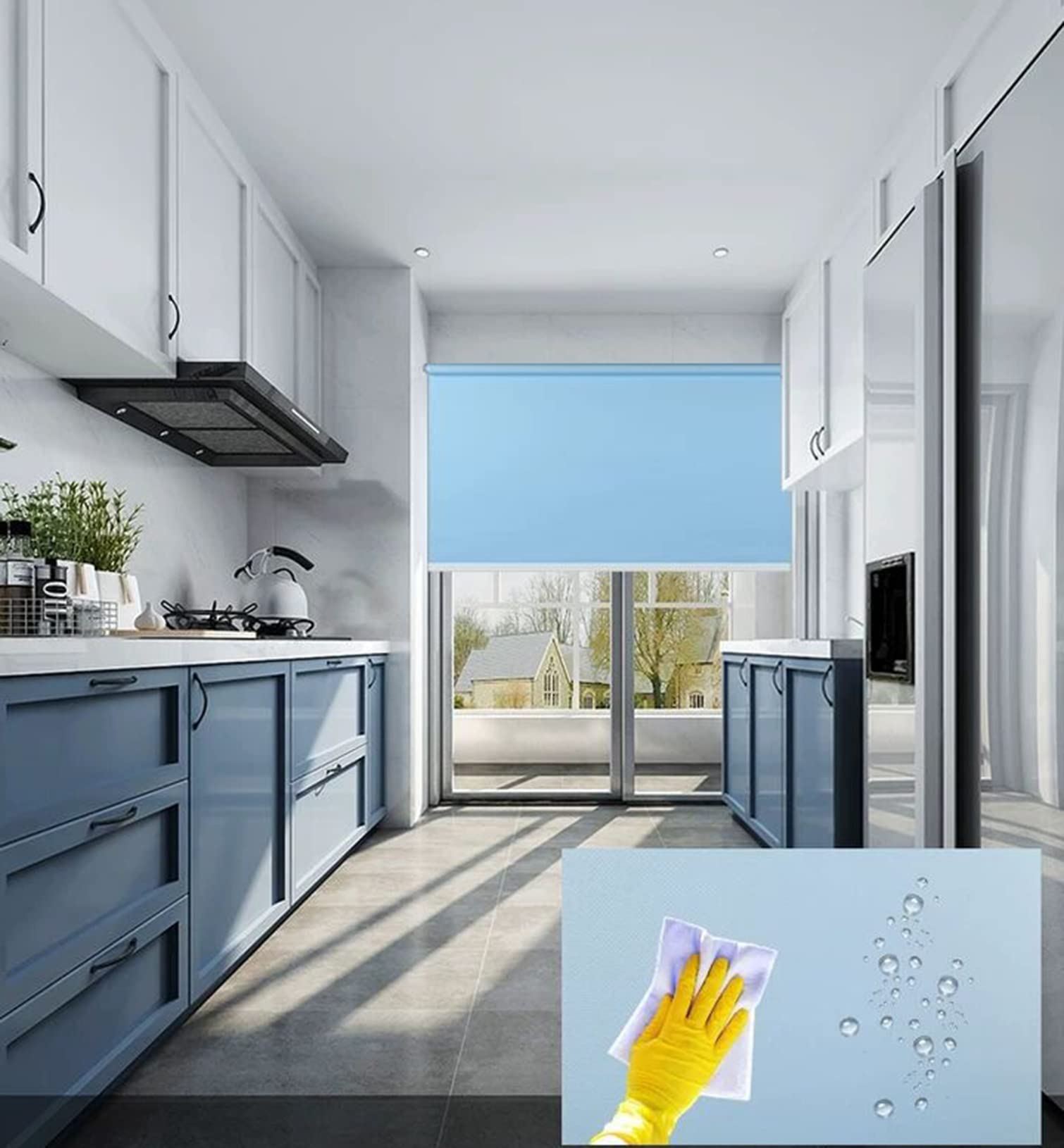 Persianas Enrollables 100% Opacas,Persianas con Aislamiento Térmico,Protección UV Tela de Poliéster Impermeable,Persianas Enrollables Opacas para Oficina Dormitorios Baño,Personalizado (W145