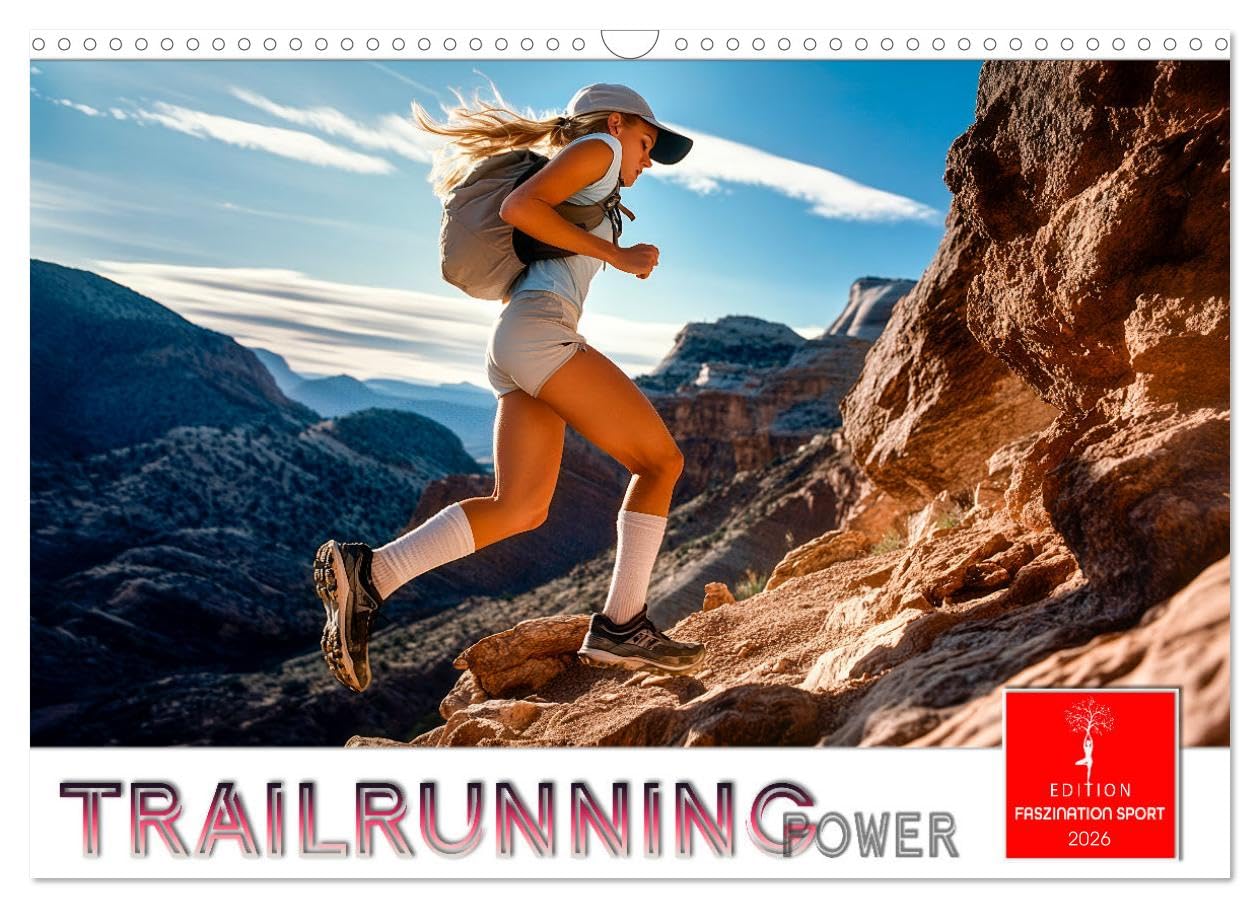 Trailrunning Power UK-Version (Wall Calendar 2026 DIN A3 Landscape), CALVENDO 12 Month Wall Calendar — image 1