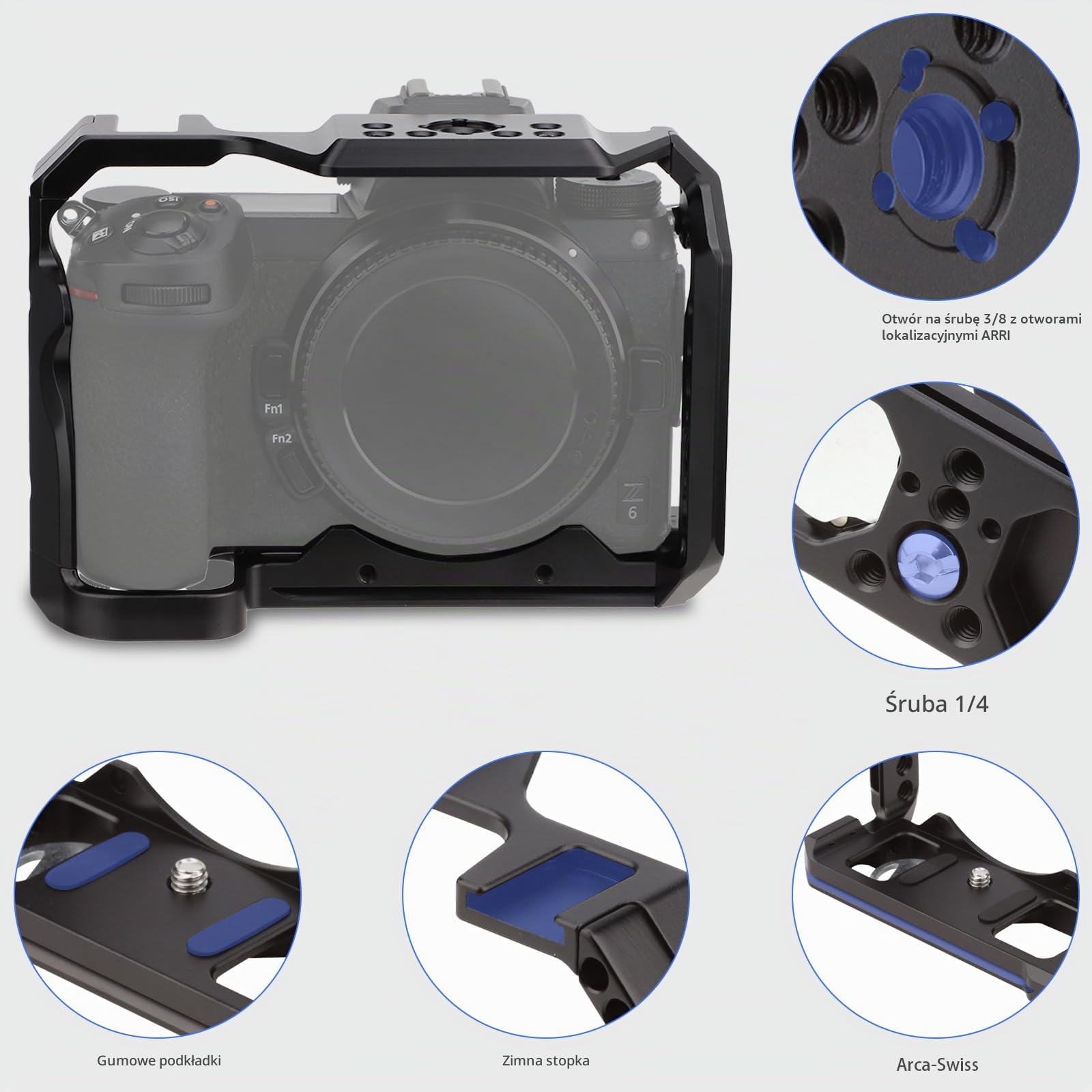 Leftfoto Pełna klatka na aparat do Nikon Z6II Z6 Z7II Z7 bezlusterkowy, mocowanie przedłużające mikrofon uchwyt do napełniania światłem, akcesoria do filmowania, z zimnym butem
