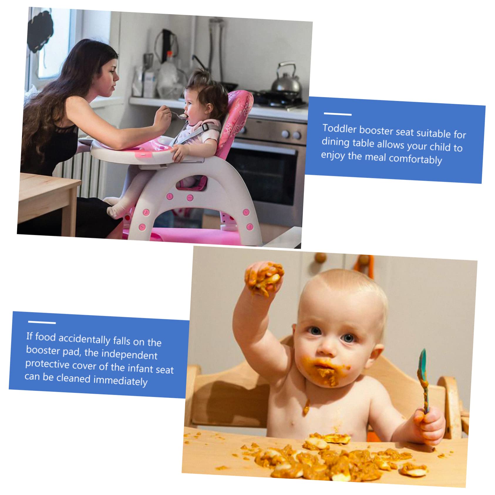 KOMBIUDA Cojín Elevador Portátil para Silla Infantil con Incremento de Tamaño y Diseño Desmontable, Material de Poliéster y Esponja Adecuado para Restaurantes y Juegos
