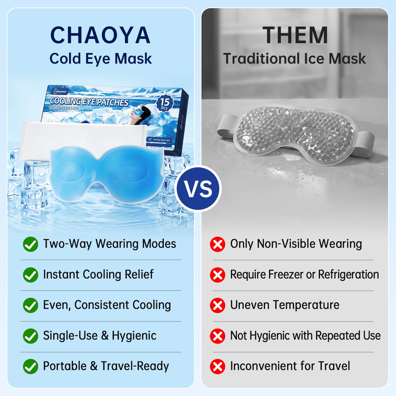 Self Cooling Mask for Sleeping, Cold Eye Mask (15 Masks) — Amazon image 8