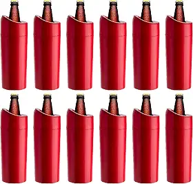 Porta Garrafa Térmico Camisinha Para Cerveja 1l Litrão 12pçs (VERMELHO)