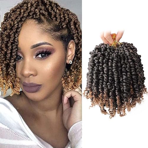 VIOLET Pre-twisted Passion Twist Crochet Hair 6 Inch 9 Packs