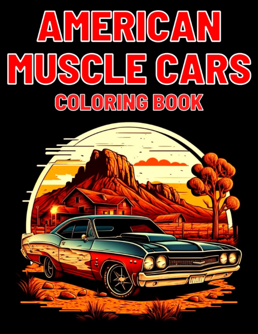 American Muscle Cars Coloring Book: 32 Detailed Pages of 1970s Classic ...