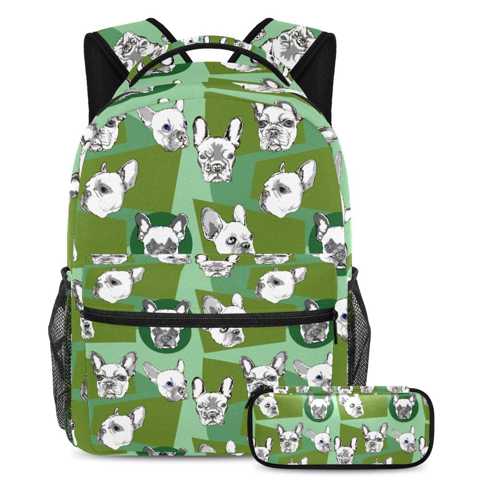 Sac à dos avec sangle réglable et trousse à crayons à motif papillons
