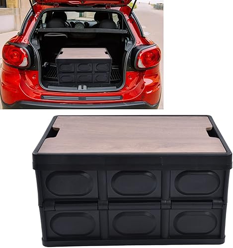 Miniatura 8 de Oumefar Cajas plegables organizador de plástico con esquinas lisas fáciles de ahorrar espacio con tapas de madera para juguete