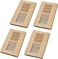 Vista 10 de Registro de piso de madera de roble rojo, montaje empotrado con marco, 4 x 10 pulgadas con amortiguador, sin terminar