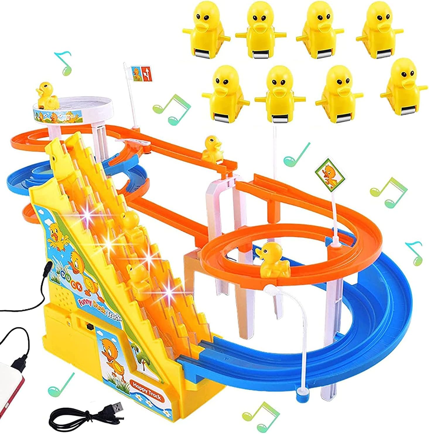 Electric Ducks Chasing Race Track