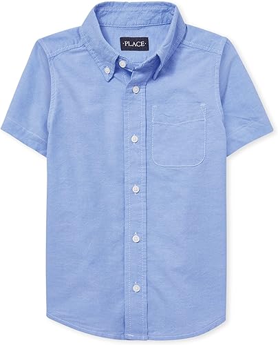 The Children's Place Camisa Oxford de manga corta para niños