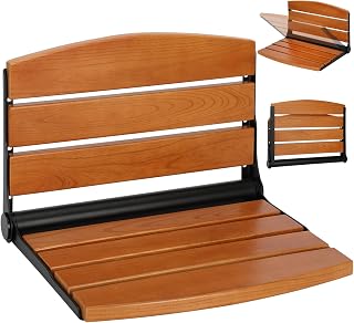 Fold Down Shower Seat Wall Mounted, 18 inch Wall Mount Shower seat for Inside Shower, 400LB Capacity Home Care Folding Shower Seat Wall Mounted