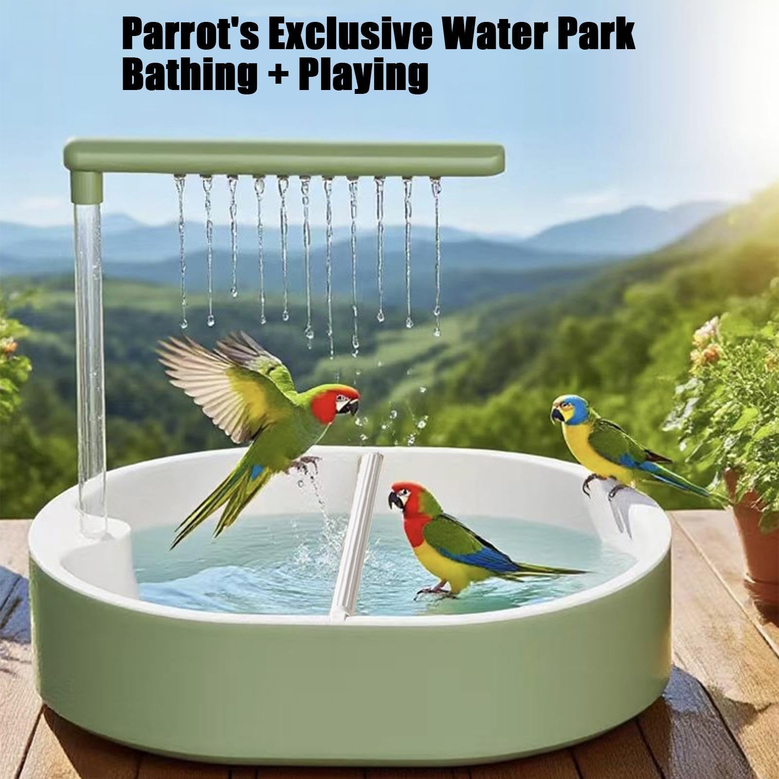 Bebedero Automático para Aves Fuente Automática con Alimentación USB | Ducha para Pájaros para Periquito, Agapornis, Ninfa, , Lovebird, Africana
