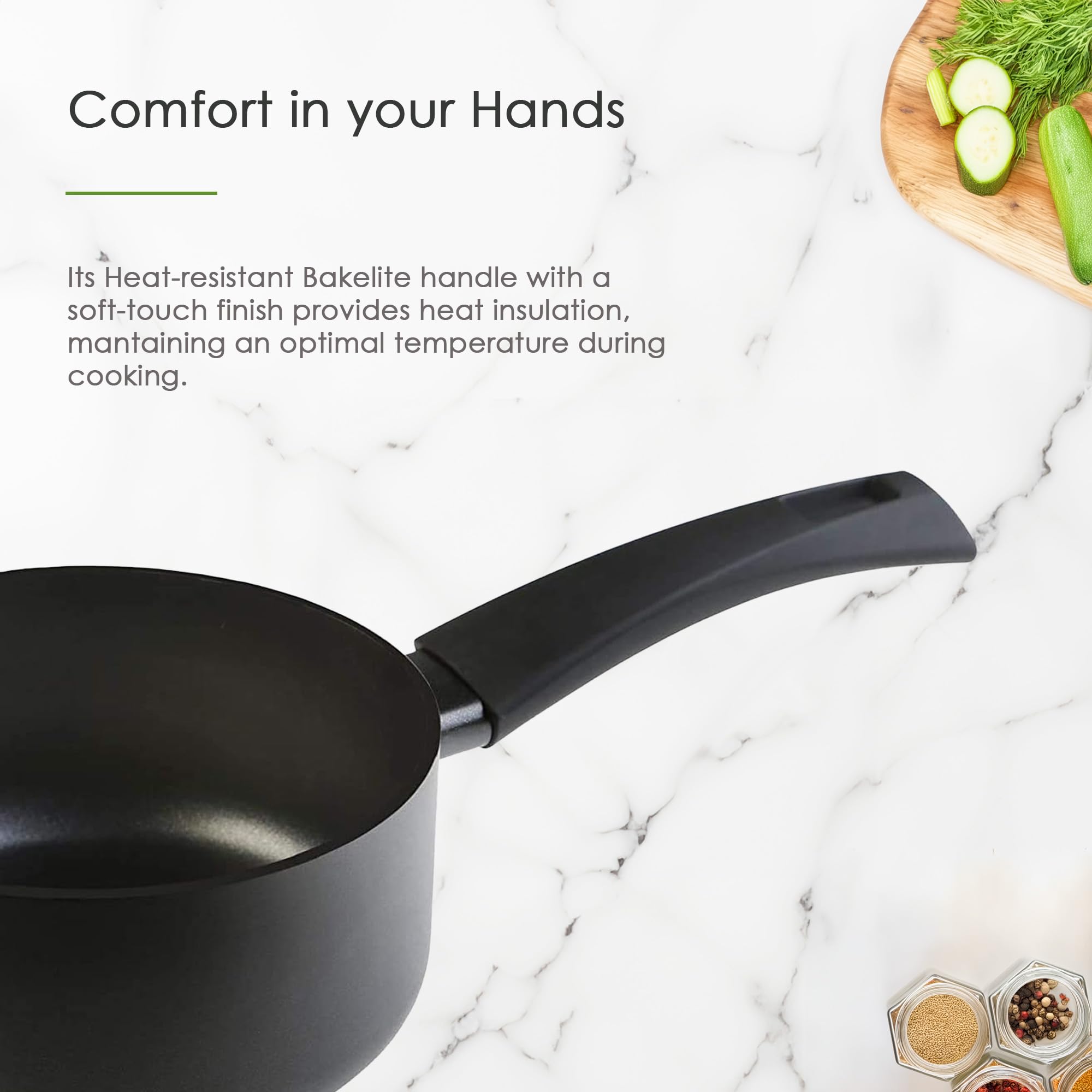Wecook Ecogreen Pentolino con Manico 18cm Induzione Antiaderente