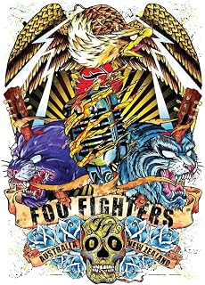 BUY ART FOR LESS Officially Licensed Foo Fighters Down Under Tour 24 x 36 Inch Music Art Poster - Decorative Print - Poster Paper - Ready to Frame