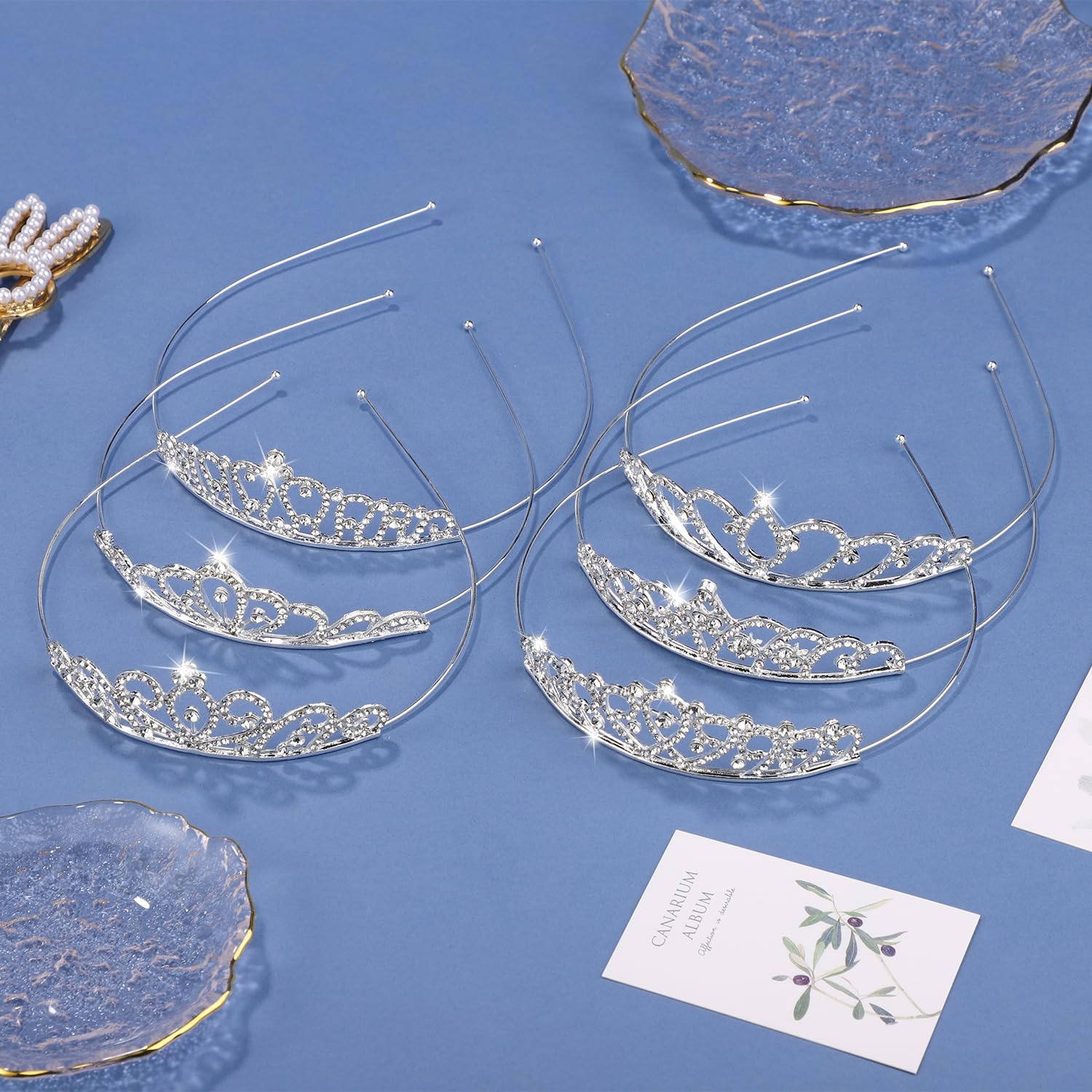 LUTER 6pcs Couronne Rose Princesse, Diadème Cristal Diadème en Cristal pour Femmes Diadèmes de Princesse pour les Filles Anniversaire Fête Mariage Bal Pageant