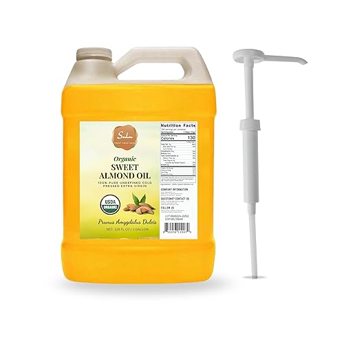 Aceite de almendra dulce prensado en frío orgánico sin refinar certificado - 1 galón