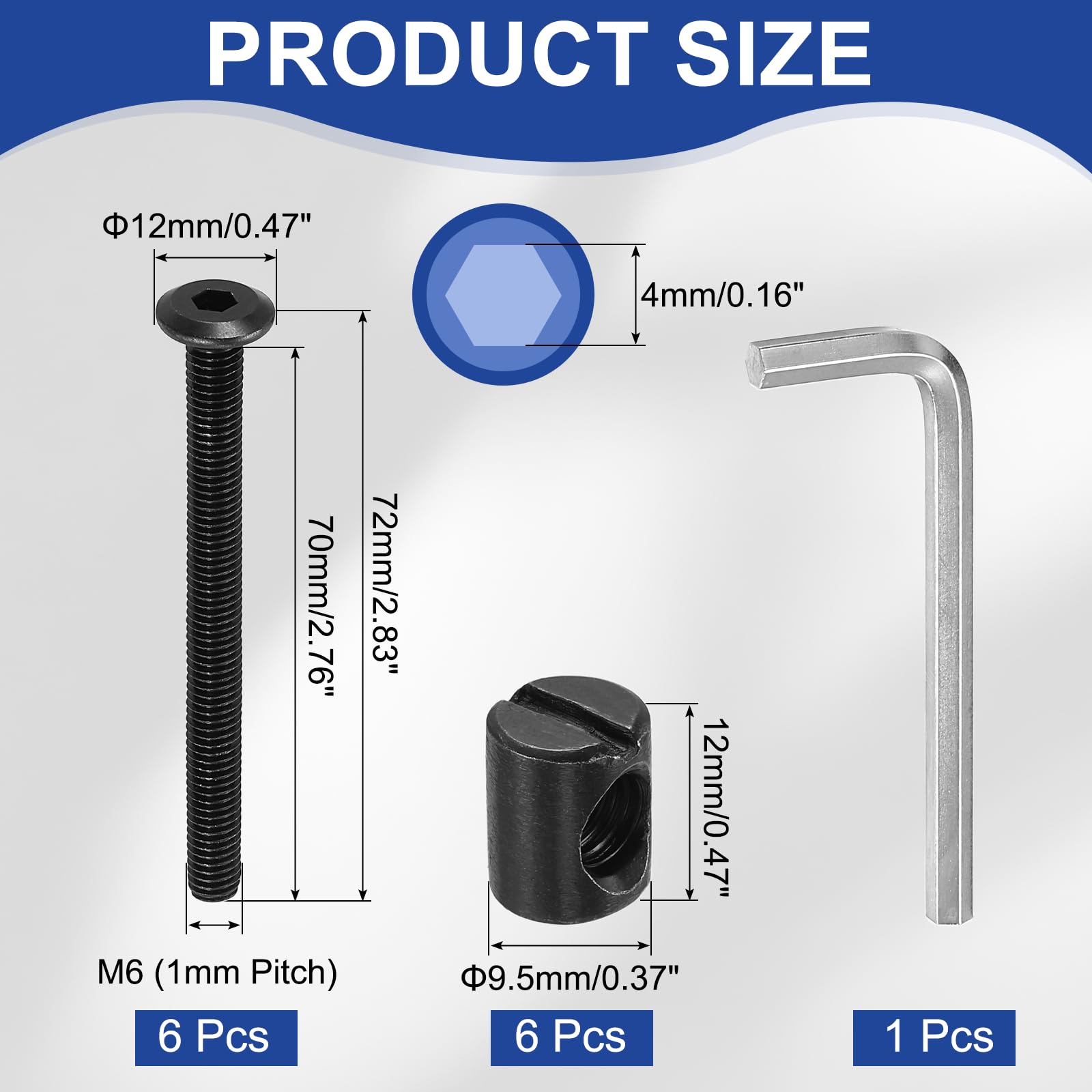 PATIKIL Furniture Bolt Nut Set - Image 2