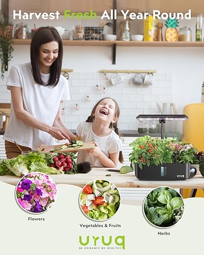 Miniatura 6 de Sistema de cultivo hidropónico Jardín interior URUQ 12 cápsulas Sistema de jardinería interior con luz LED de cultivo de altura ajustable, kit de