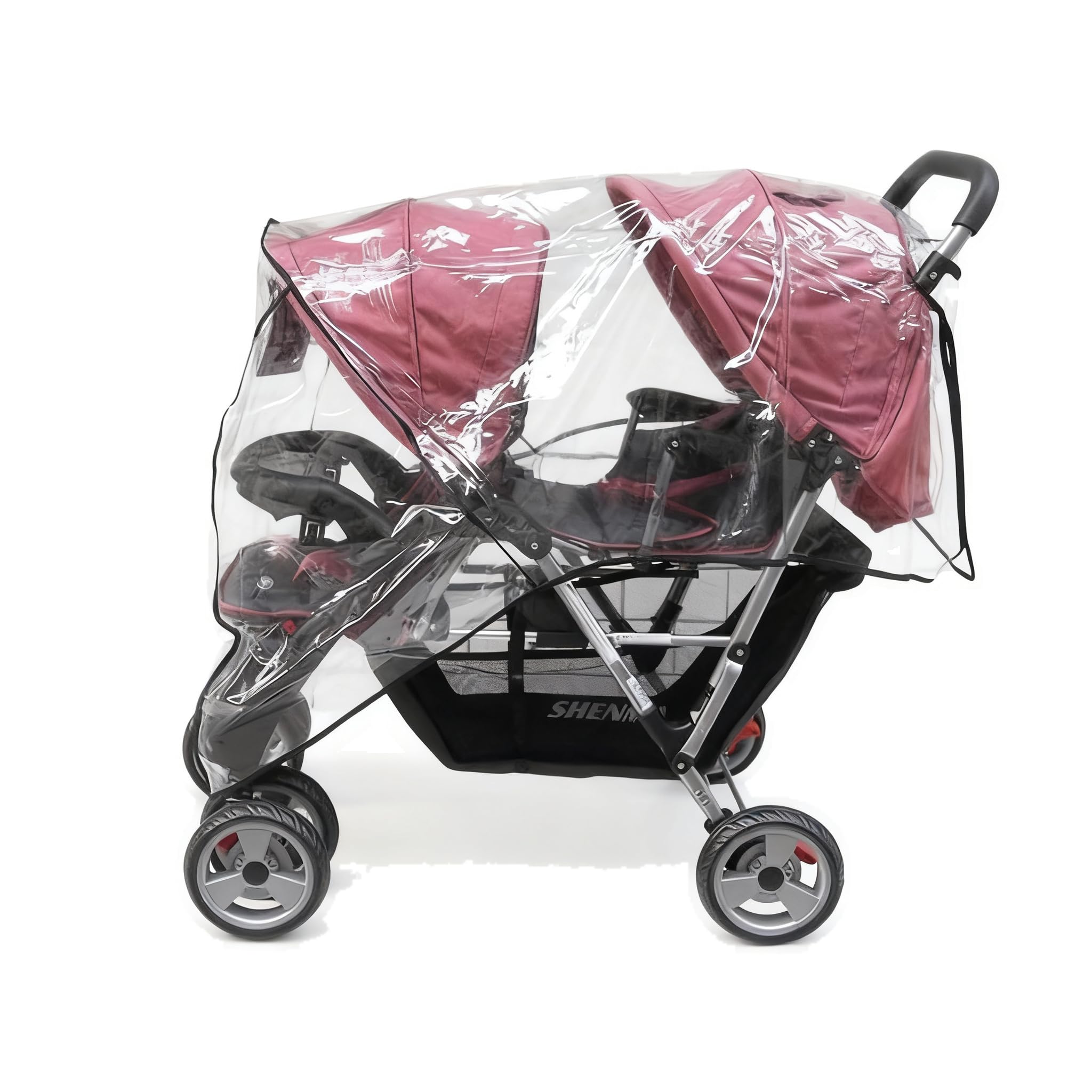 QUXVUIS Double Buggy Rain Cover Transparent PVC Stroller