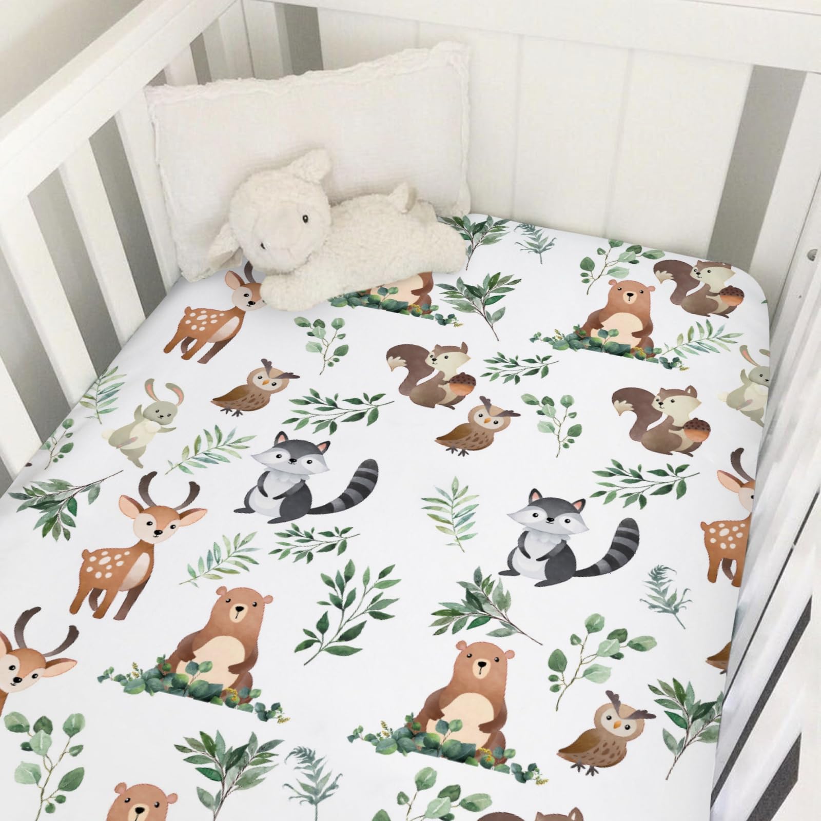 Dreamy Animals - Baby Crib Sheet main image 1