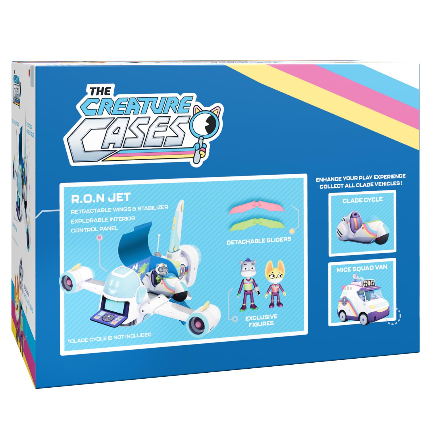 BANDAI - Enquêtes Sauvages - Coffret R.O.N Jet - Avion avec 2 Figurines Exclusives et Planeurs Détachables - Véhicule Interactif pour Enfants Série Creature Cases - Jouet Enfant 3 Ans et + - PMCC9014