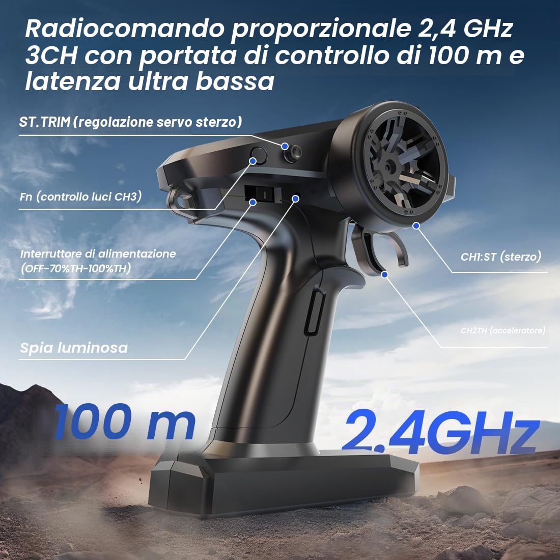 DEERC H16E Camion RC da Corsa senza spazzole, Max 70 km/h, Auto RC Veloci per Hobby 1:16 4X4 RTR per Adulti e Ragazzi, Monster Truck RC per Tutti i Terreni, Regalo per Veicoli Elettrici Fuoristrada