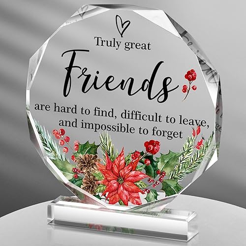 Vista 29 de Spiareal Regalos de amigos para mujeres, placa de amistad para mejor amiga, Acción de Gracias, Navidad, mejor hermana de flores, regalo