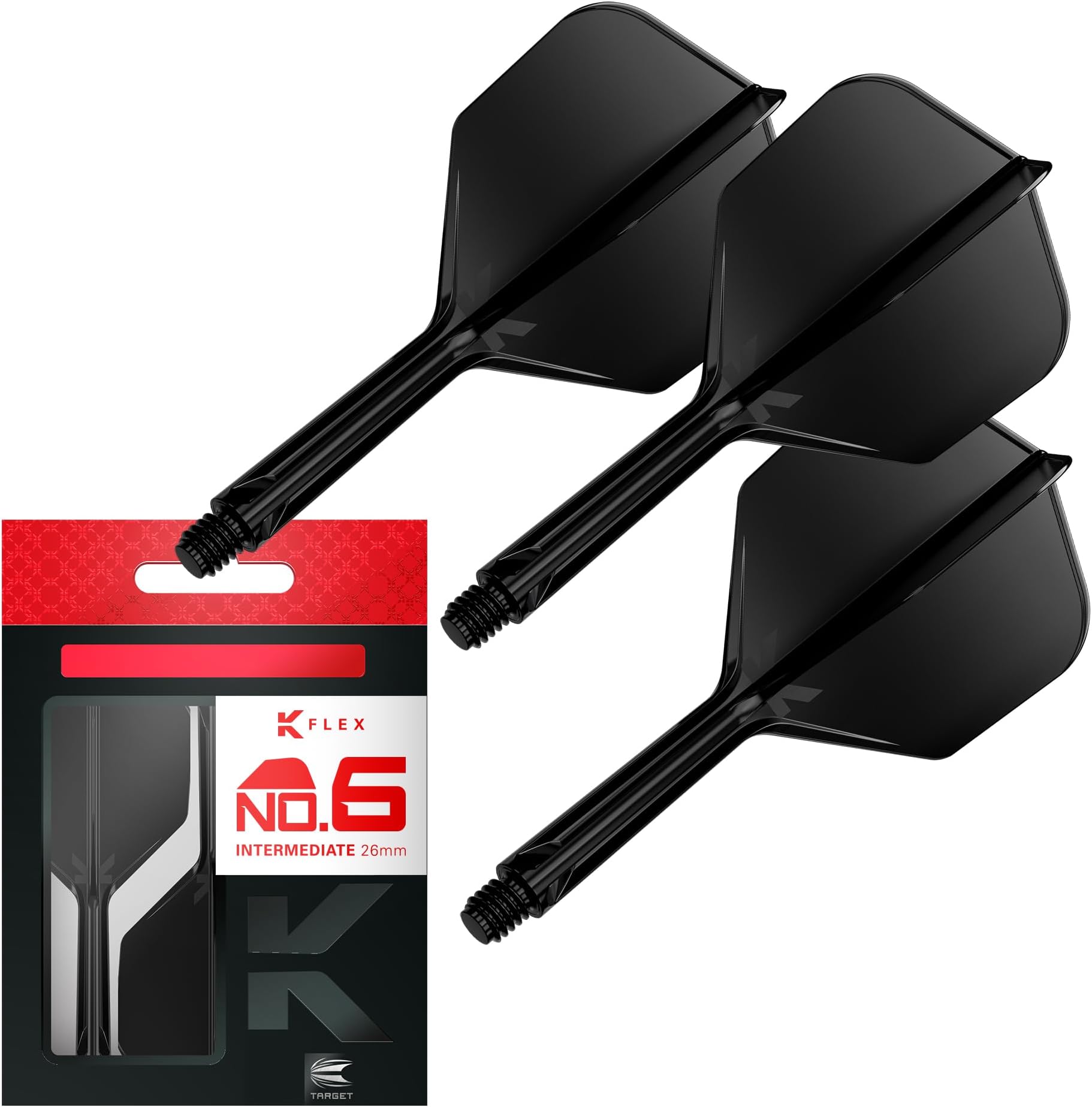 TARGET K-FLEX SHAPE/NO6 FLIGHT (26MM INTERMEDIATE, Black)