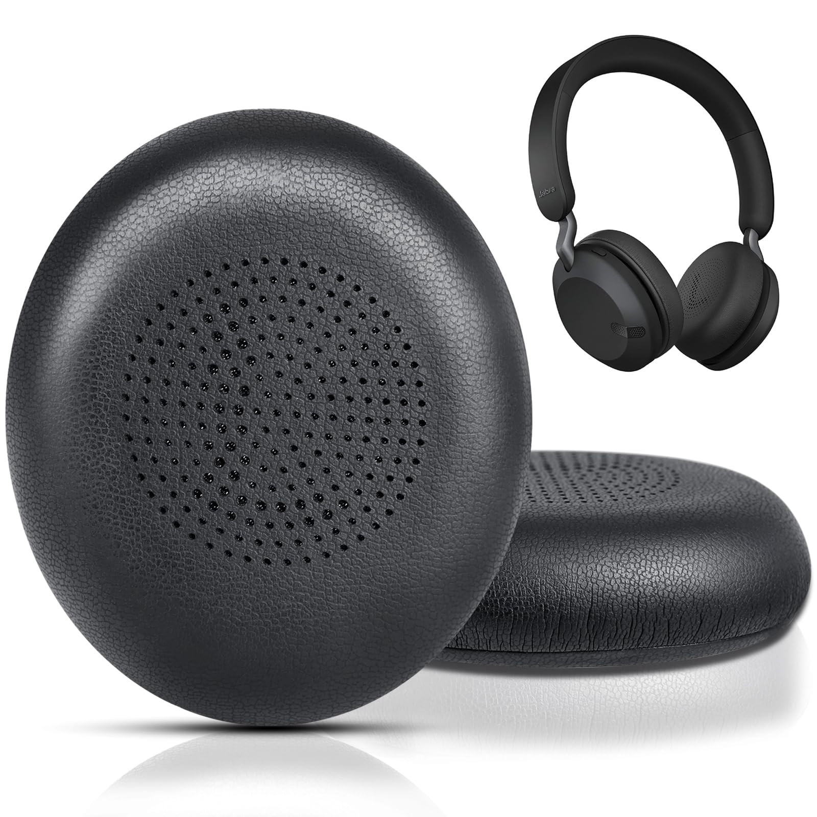 Ear Pads Replacement for Jabra Evolve2 65 (65MS 65UC USB)/Evolve2 40 (40UC 40MS USB)/Elite 45h On-Ear Wireless Headphones, Ear Cushions with Protein