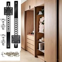 14 inch Pocket Door Slides with Hinges & Bearing Wheels - Heavy Duty Hidden Sliding Door Hardware Kit for Cabinet Kitchen Closet Inset Door 2 Packages
