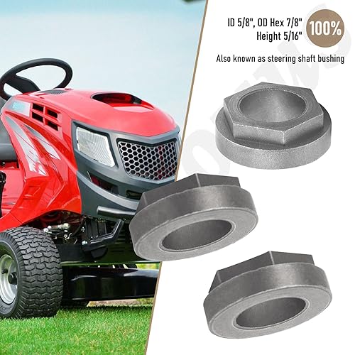 Miniatura 7 de 941-04124 Cojinete de eje de dirección/cojinete de brida hexagonal de 5/8 pulgadas de diámetro interior, compatible con MTD B-olens, T-Roy Bilt y