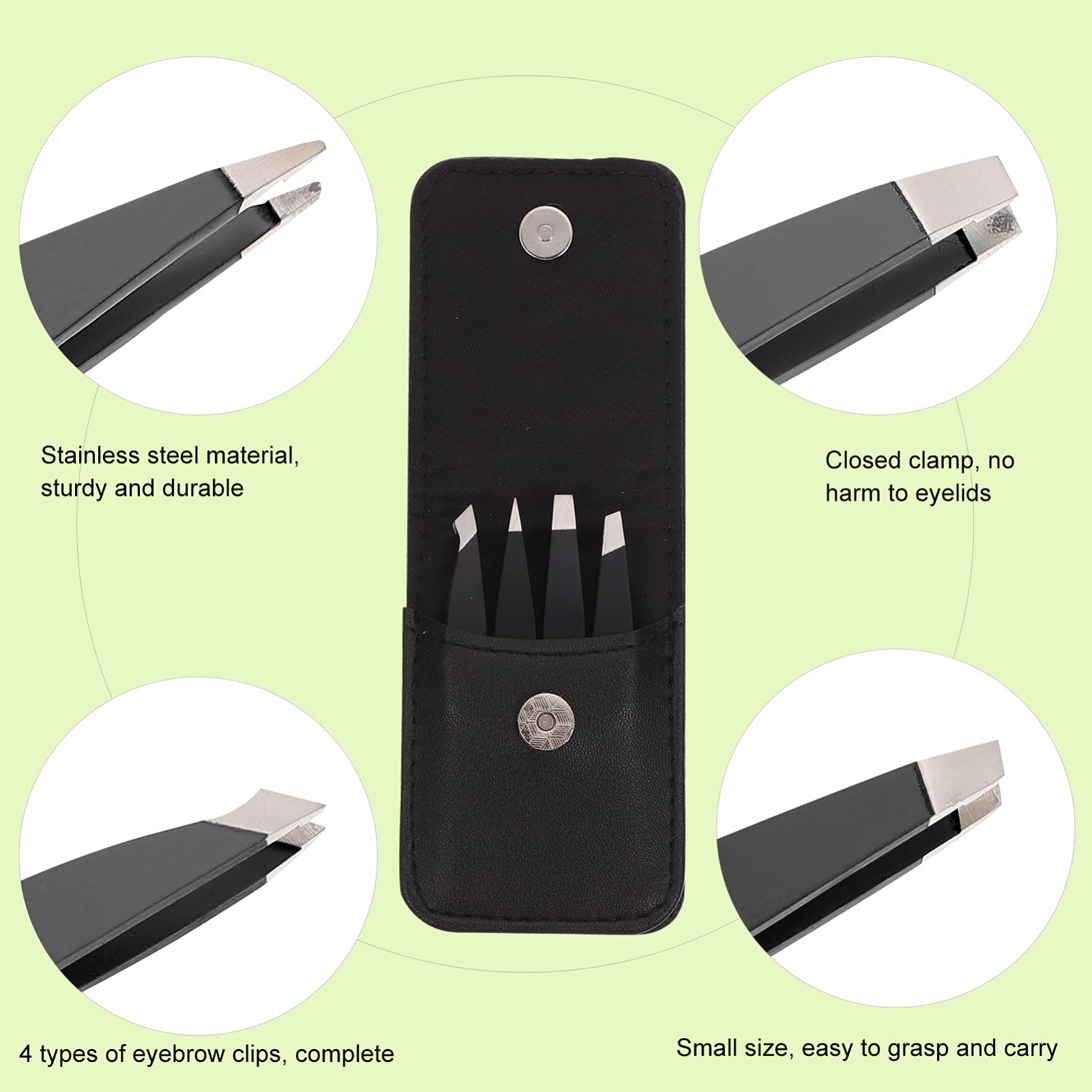 POPETPOP 20pezzi Pinzette Sopracciglia Pratiche e Resistenti Strumenti Essenziali Per Makeup e Del Viso Clip Per Estensioni Ciglia e Ritocco Sopracciglia