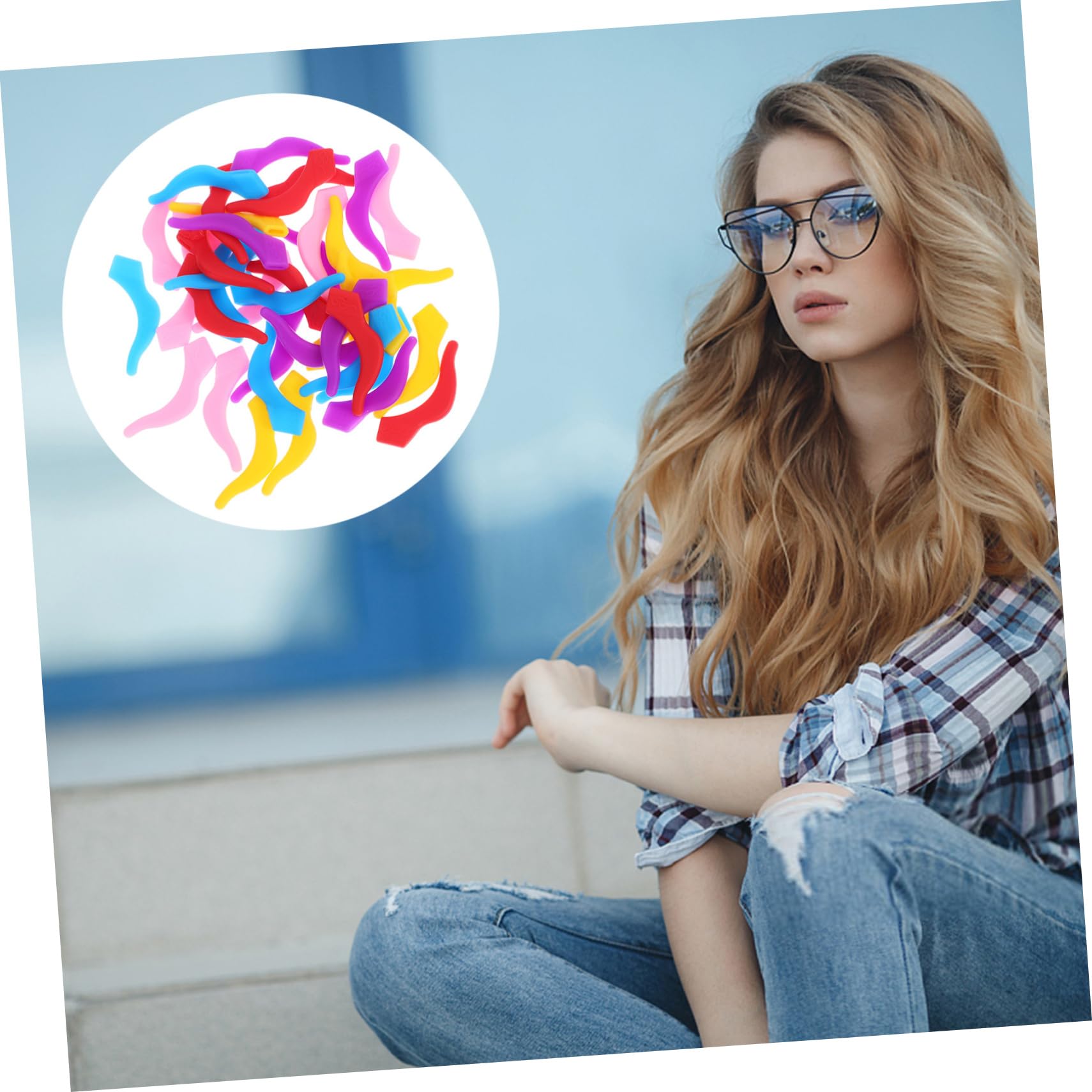 HAPINARY Silicone Eyeglass Ear Hooks 20 Pairs - Glasses Retainers Non Safety Eyewear Retainer Comfortable for Ages