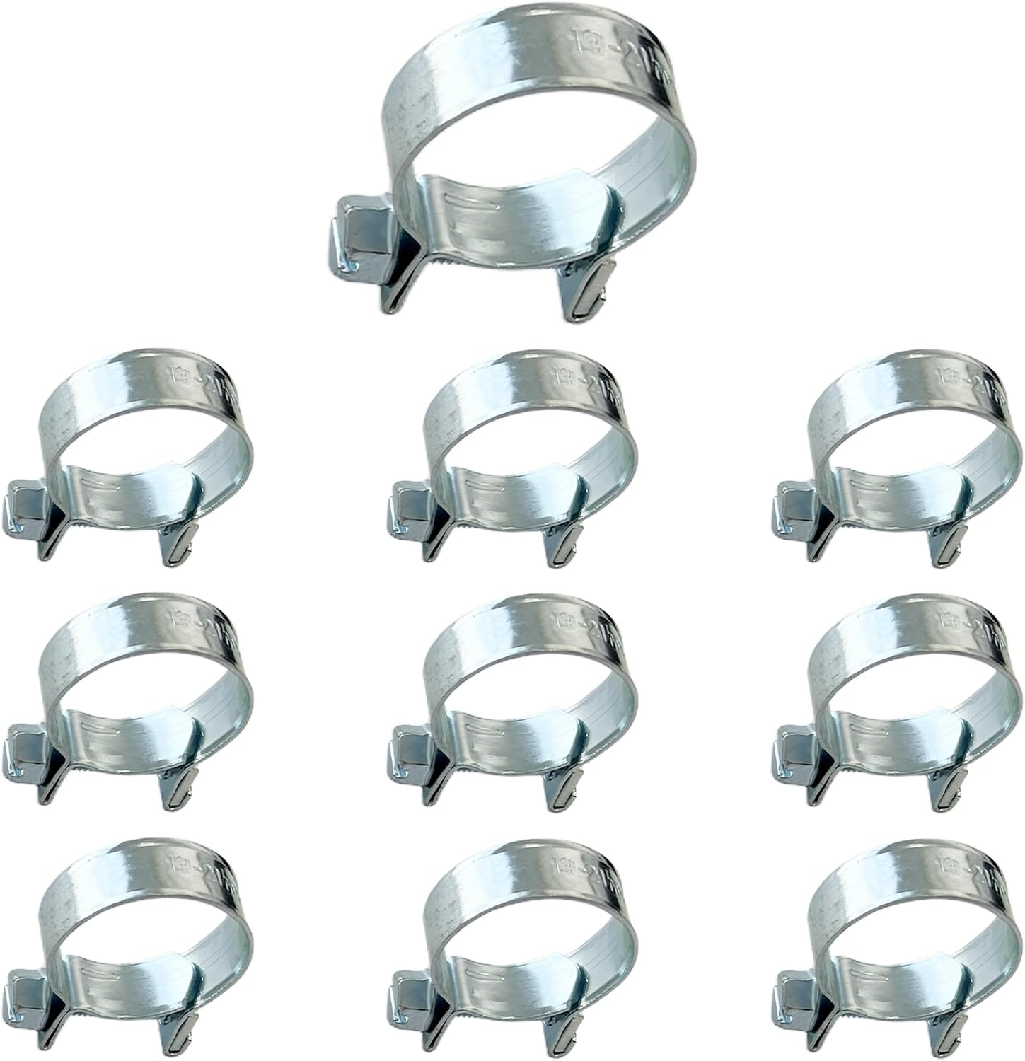 10Pcs 6-8mm Mini Fuel Injection Hose Clamps, Zinc Plated Stainless Steel Fuel Line Pipe Clips for Automotive, Gas and Diesel Lines