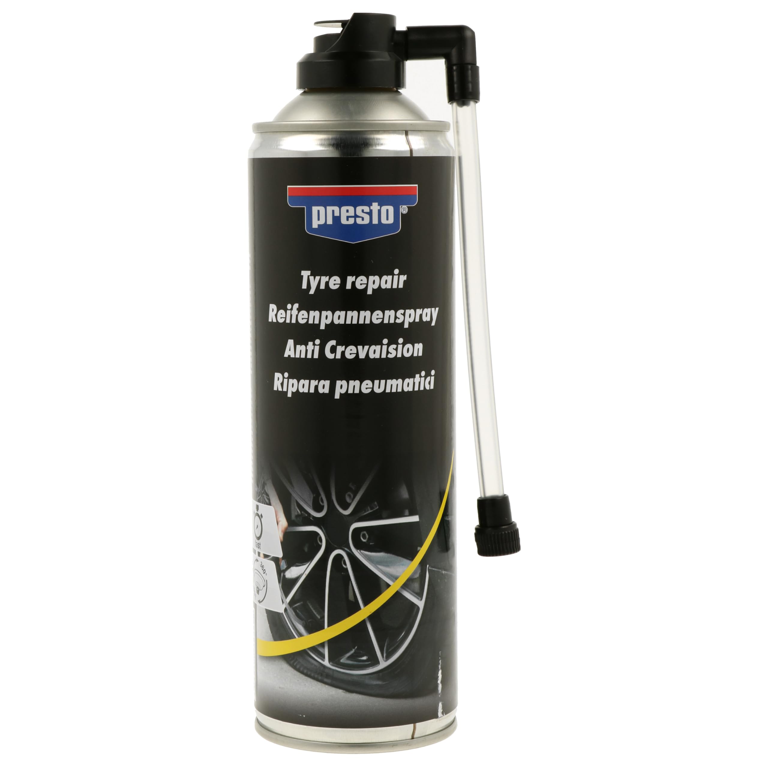 presto 383298 Aérosol de réparation pour pneus 500 ml